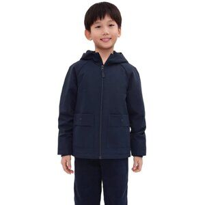 Rokka&Rolla Boy's M Navy Hooded Water-Resistant Parka Deluxe Windbreaker Jacket